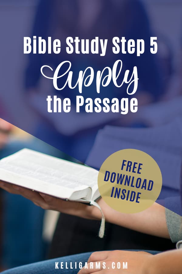 Bible Study Step 5: Apply the Passage